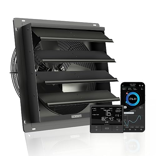 AC Infinity AIRLIFT T14 Shutter Exhaust Fan 14" with Environment Controller - size: 14-Inch, Smart Controller