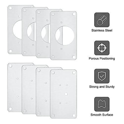 8 Pcs Cabinet Hinges Repair Plates, Cabinet Doors Hinge Repair Kit