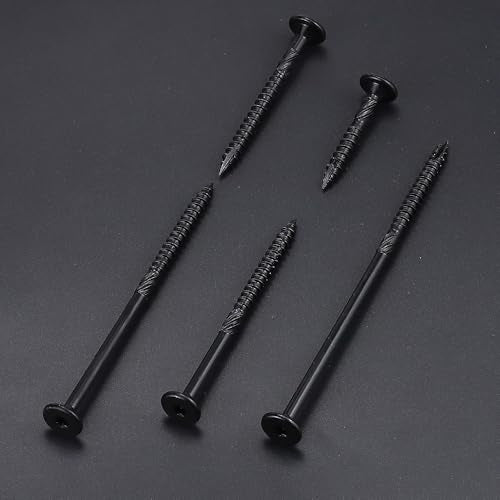 20 Pack 1/4 x 6 inch Heavy-Duty Structural Wood Screws, Star Drive, Rust Resistant Screws for Deck, Timber, Log, Landscaping, Black Epoxy Coated, Sharp Self Tapping Point, T30 Bit Included - color: Black, size: 1/4 x 6"