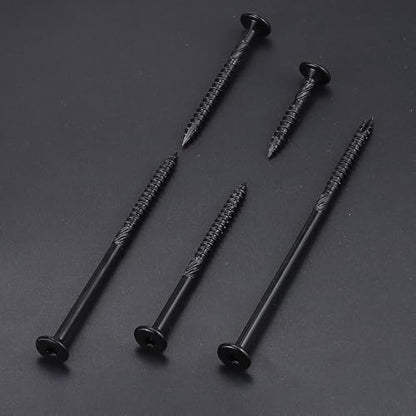 20 Pack 1/4 x 6 inch Heavy-Duty Structural Wood Screws, Star Drive, Rust Resistant Screws for Deck, Timber, Log, Landscaping, Black Epoxy Coated, Sharp Self Tapping Point, T30 Bit Included - color: Black, size: 1/4 x 6"