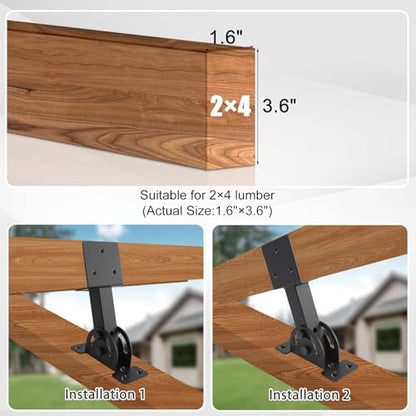 2 Pcs 2"x 4" Roof Riser Brackets for Pergola(Actual 1.6''x 3.6'') - size: 2 Pcs