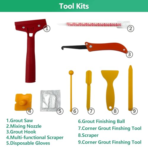 Double Caulking Gun,Dual Epoxy Gun for 400 mL(13.5 fl oz,1:1 Mix Ratio),Manual Dual Component Adhesive Applicator with 9 Pieces Caulk Tools,Green - color: Green