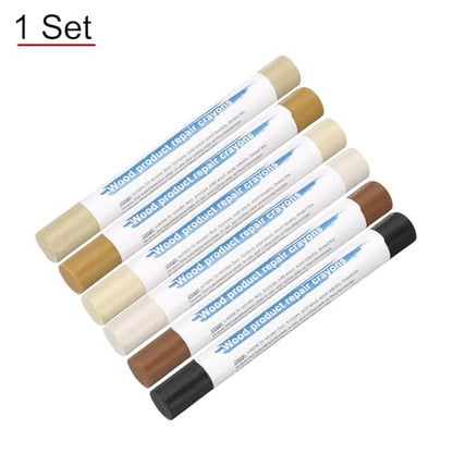 HARFINGTON Wood Filler Sticks 6 Colors Wooden Wax Touch Up Furniture Repair Crayons for Solid Black, Ash, Transparent, Silver Fir, Natural Cherry, Golden Walnut - color: Solid Black Series