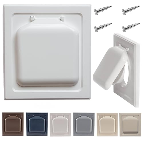 no-pest vent , Dual Door Dryer Vent Cover Outdoor 4 inch, Made in USA w Highest Quality UV Resistant Plastic in any Outdoor Vent Cover, No Lint Collecting Screen, White - color: White, size: 4” Plastic Vent No Collar