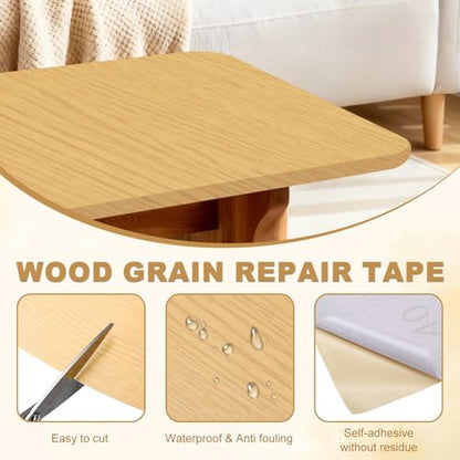 HARFINGTON Wood Grain Repair Tape 12" x33ft Self-Adhesive Repair Patch - color: Oak, size: 12" x 33ft