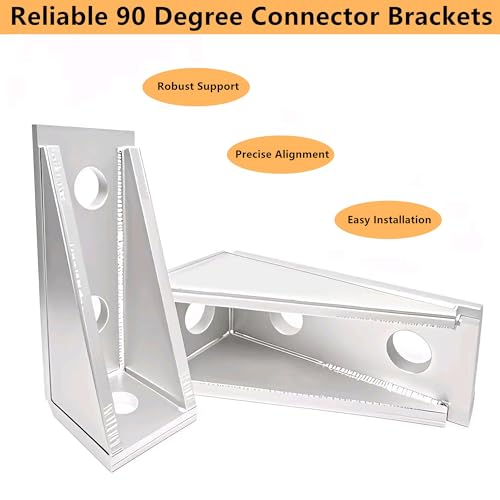 90° Gusseted Fitting for 1-5/8" Unistrut Strut Channel, 8 Pack - color: Silvery 8 Pack