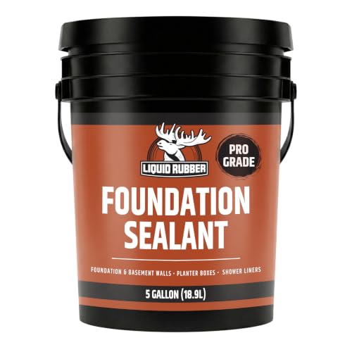 Liquid Rubber Foundation Sealant - Basement Waterproof Sealer, Black, 5 Gal - size: 5 Gallon
