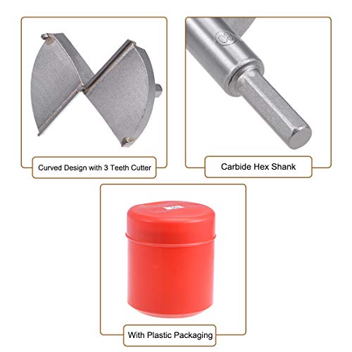 uxcell Forstner Drill Bits 80mm, Tungsten Carbide Wood Hole Saw Auger Opener Woodworking Hinge Hole Drilling Boring Bit Cutter Gray 10mm Shank - size: 80mm