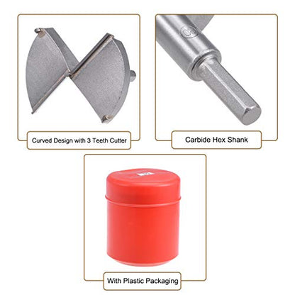 uxcell Forstner Drill Bits 80mm, Tungsten Carbide Wood Hole Saw Auger Opener Woodworking Hinge Hole Drilling Boring Bit Cutter Gray 10mm Shank - size: 80mm