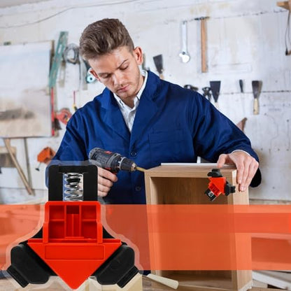 4-Piece Right Angle Clamp Set, 90 Degree Corner Fixing Tool for Woodworking, DIY Projects & Furniture Assembly, Practical Gadget for Precise Right Angle Holding & Positioning