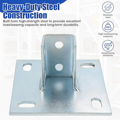 8 Pcs Strut Post Base, 6x6 Post Base Brackets Surface Mount for Posts Deck