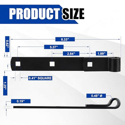 Yaocom 4 Pack 8" Zinc Strap Hinge Heavy Duty for Gate, Barn,Shed, Black - color: Black, size: 8 Inch