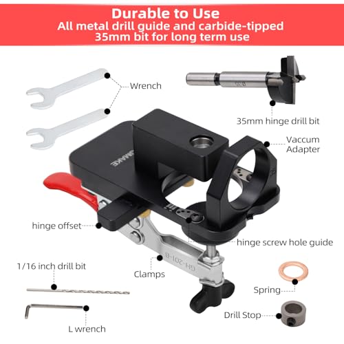 GOINGMAKE Compact Metal Concealed Hinge Jig,35mm Cabinet Hinge Jig