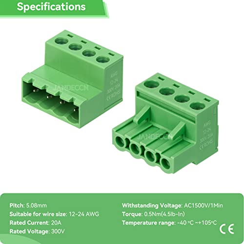 10 Sets 4 Pin 5.08mm PCB Screw Terminal Block Phoenix Connectors - size: 4P