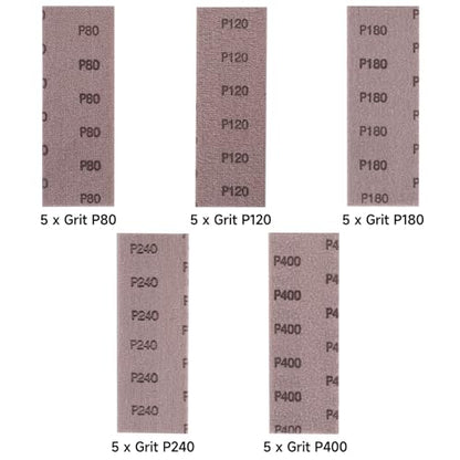 25Pcs 2-3/4" x 8" Hook and Loop Mesh Sandpaper for Orbital Sander - style: 70*198mm