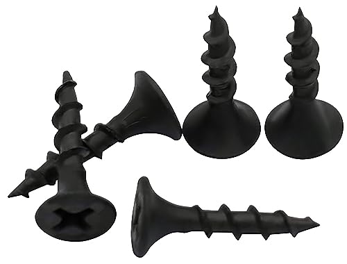 3/4 Inch N.6 Coarse Thread Drywall Screw, Sharp Point, Black, 2 Bugle Head Phillips Drive, 1 Lb. Ideal Screw for Drywall Sheetrock, Wood, and More, 400 Screws