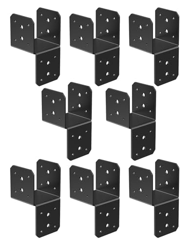 8 Pack Black Joist Hanger Brarket, 4 x4 Brackets for Wood - color: Black-8 Pcs