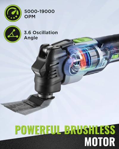WORKPRO 20V Brushless Cordless Oscillating Multi-Tool Kit - size: Cordless 20 V