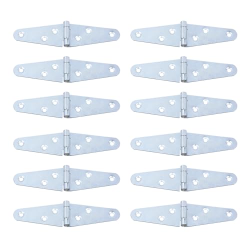 Geesatis 2" Strap Hinges Heavy Duty Gate Hinges,Iron,12Pcs Silver - color: Silver, size: 2inch(12Pcs)