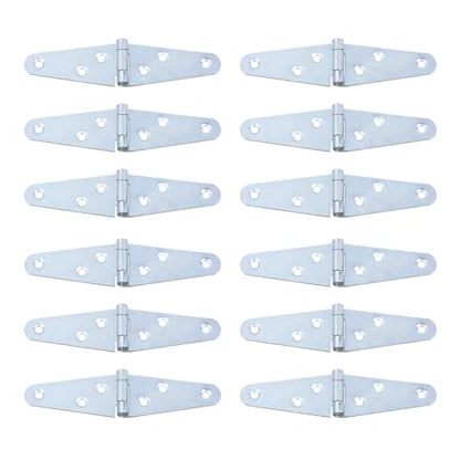 Geesatis 2" Strap Hinges Heavy Duty Gate Hinges,Iron,12Pcs Silver - color: Silver, size: 2inch(12Pcs)