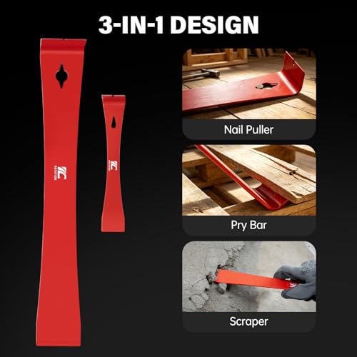 ROTATION 3pc Pry Bar and Nail Punch Set