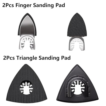 FOWOK 104Pcs Oscillating Tool Sanding Pads Kit for Finishing Detail Sanding - style: 104Pcs