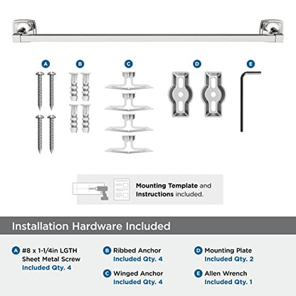 Amerock Stature 24" Chrome Towel Bar - color: Chrome, size: 24 Inch (610 mm)