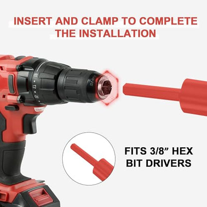 Auger Drill Bit for Planting - 4" X 12" Heavy-Duty Garden Auger Spiral Drill Bit - Bulb Planter Tool & Auger Post Hole Digger - 3/8" Hex Drive Drill - size: 4"x12"-Red