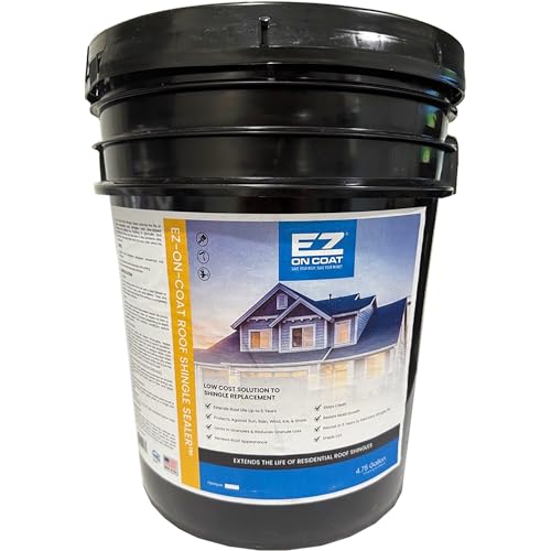 Professional Roof Shingle Sealant – 4.75 Gallon, Waterproof Roof Coating for Asphalt Shingles, Long-Lasting Protection & Easy Application