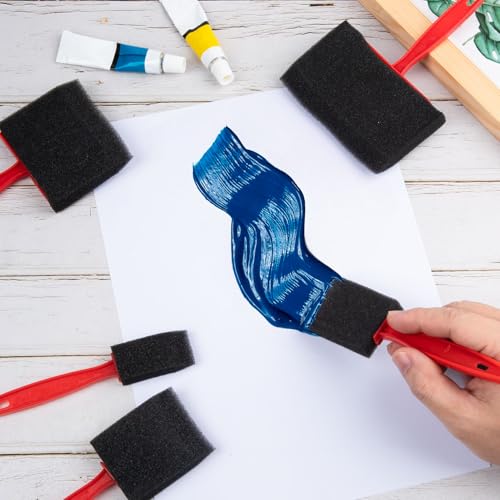 HINZIC 5 Pcs 5 Sizes Foam Paint Brushes Plastic Handle Foam Brushes for Staining Varnishes, and DIY Large Area Crafting(4", 3", 2", 1.4'', 1") - size: 5pcs 4", 3", 2", 1.4'', 1"