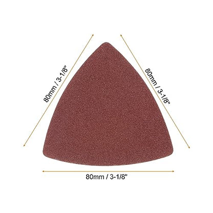 HARFINGTON 60pcs Triangular Hook & Loop Sandpapers 150 Grits 3-1/8" Aluminum Oxide Sanding Pads Random Orbital Mouse Detail Sander Papers Oscillating Multi Tool Sheets - size: 150 Grits