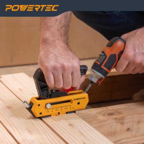 POWERTEC Edge Deck Screw Jig Kit with T15 Torx Bit & 3 Board Spacing Options (1/8", 3/16", 7/32") - Hidden Fastener Tool for 3.5" to 6" Wood & Composite Decking, Fits #10 Screws (72184) - color: Edge Deck Screw Jig