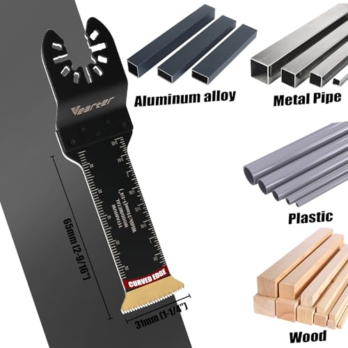 Bimetal Titanium Oscillating Tool Blade 4PCS, Extra Long for Metal
