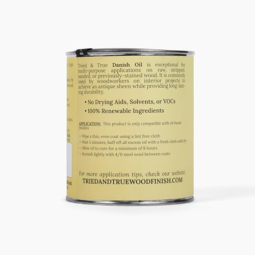 Tried & True Danish Oil, Pure Polymerized Linseed Oil Wood Finish, Quart - size: Quart