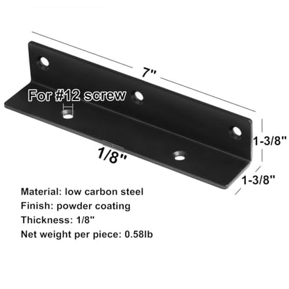 4 Pack 7" Wide Corner L Bracket, Stair Stringer Hanger - size: 7"