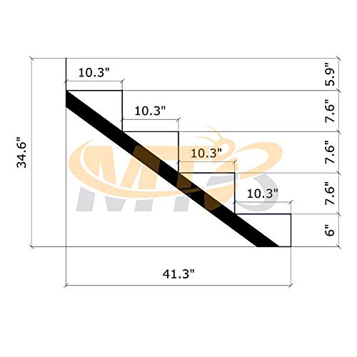 MTB Black Steel Stair Riser with 1/2/3/4/5/6/7 Steps - style: 4 Step 2Pack