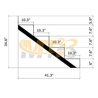 MTB Black Steel Stair Riser with 1/2/3/4/5/6/7 Steps - style: 4 Step 2Pack