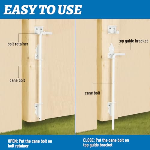 18" Heavy Duty Cane Bolt Gate Drop Rod Fence Hardware Ground Latch Stopper - size: 18 Inch