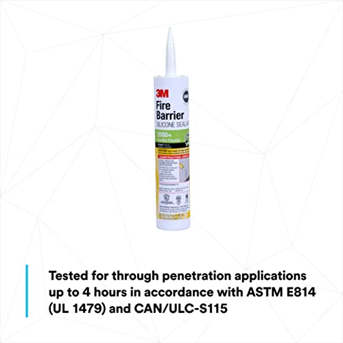 3M Fire Barrier Silicone Sealant 2000+, Gray Color, 10.3 fl oz Cartridge