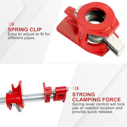 6 Pack 3/4" Pipe Clamps, Wood Gluing Pipe Clamp Set - size: 3/4"