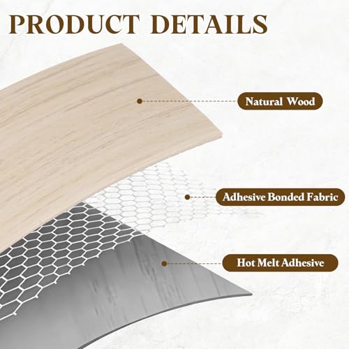 uxcell 1-1/8 Inchx25ft Wood Veneer Edge Banding Pre-Glued Flexible - size: 1-1/8 Inch x 25ft