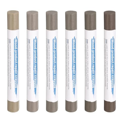 HARFINGTON Wood Filler Sticks 6 Colors Wooden Wax Touch Up Furniture Repair Crayons for Medium Gray, Tech Gray, Medium Brown 1-4 - color: Tech Woods Series