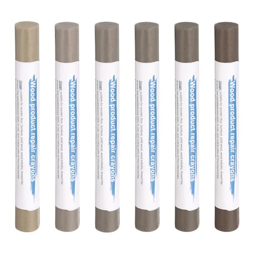 HARFINGTON Wood Filler Sticks 6 Colors Wooden Wax Touch Up Furniture Repair Crayons for Medium Gray, Tech Gray, Medium Brown 1-4 - color: Tech Woods Series