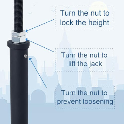 2 Pack U-Shaped Floor Jack, Heavy Duty Adjustable Steel Telepost with U-Head for 4x2, 4x4, 4x6 Joists, 9-13 Inch Adjustment Range, Screw Jack Post for Beam Support & Leveling - size: 9-13