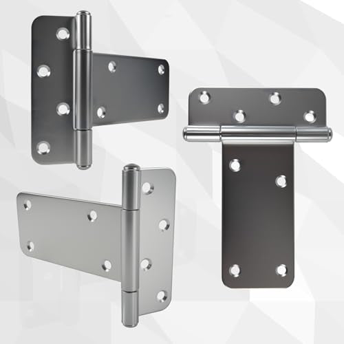5 in T-Strap Shed Door Hinges,260 Lbs Capacity,2Pack Heavy Duty Tee Hinge - color: Silver, size: 5 in -2 pcs
