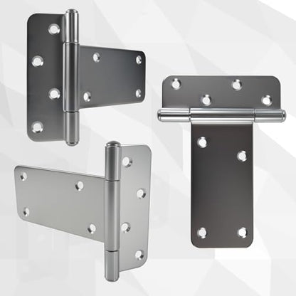 5 in T-Strap Shed Door Hinges,260 Lbs Capacity,2Pack Heavy Duty Tee Hinge - color: Silver, size: 5 in -2 pcs