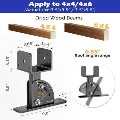 Roof Riser Brackets Kit Heavy Duty Adjustable Carbon Steel