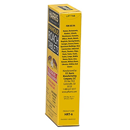 Harris Roach Tablets, Boric Acid Roach and Insects Killer with Lure, Alternative to Bait Traps (6oz, 145 Tablets), Yellow - size: 6 oz