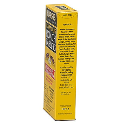 Harris Roach Tablets, Boric Acid Roach and Insects Killer with Lure, Alternative to Bait Traps (6oz, 145 Tablets), Yellow - size: 6 oz