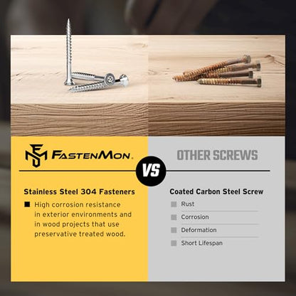 304 Stainless Steel Deck Screws, #10 x 2-1/2", 300 PCS - size: #10 x 2-1/2", style: 300 PCS